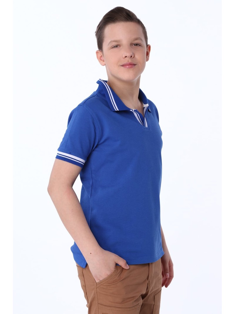 Boy\'s cornflower blue polo shirt NDZ4475 - Online store - Boutique